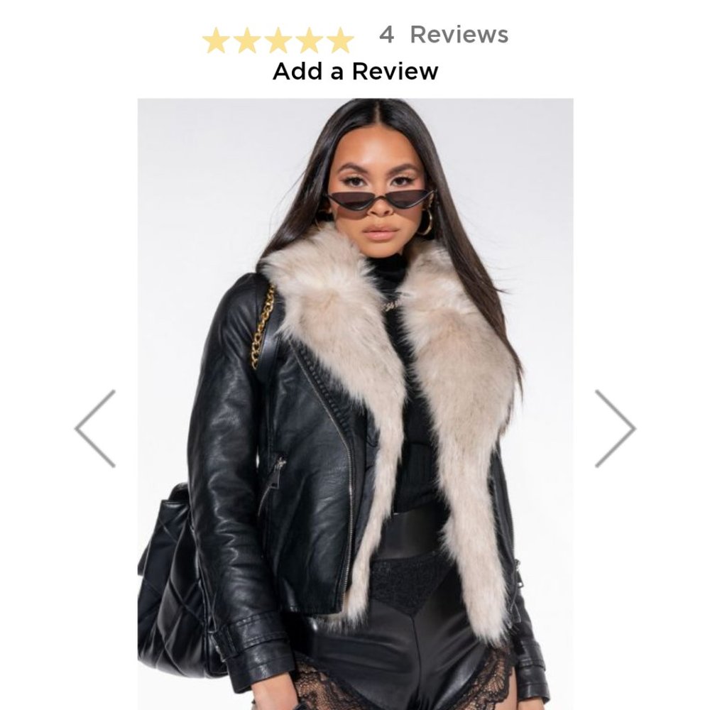 Faux Fur Lined Motto Jacket